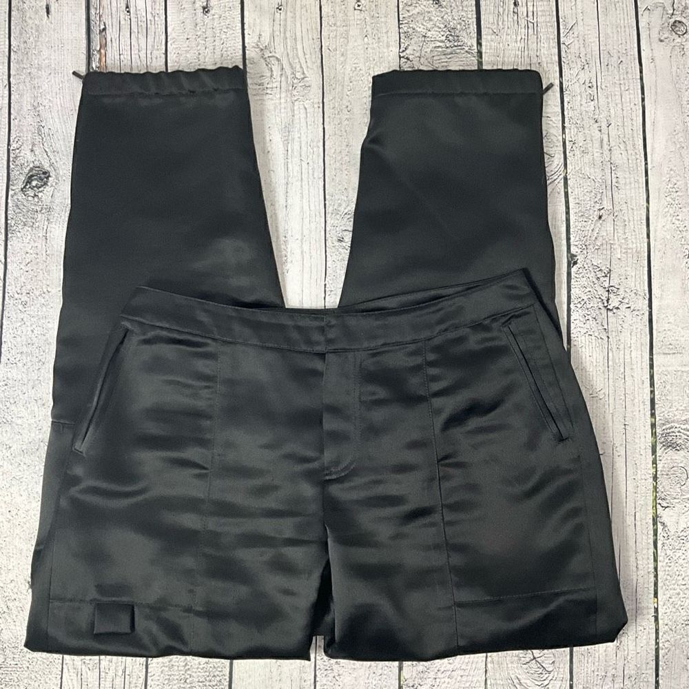 WOMYN Black Satin Utility Jogger Pants